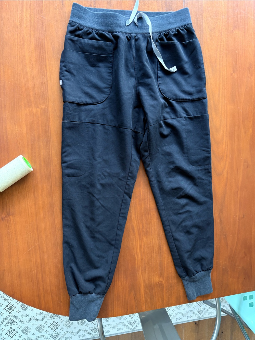 Figs Black Women's Jogger Sweatpants with Gray Drawstring